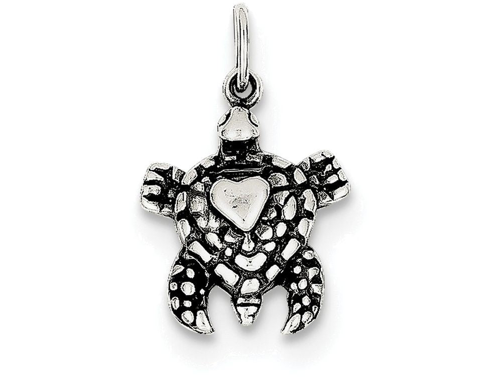 FJC Finejewelers Sterling Silver Antiqued Sea Turtle Charm
