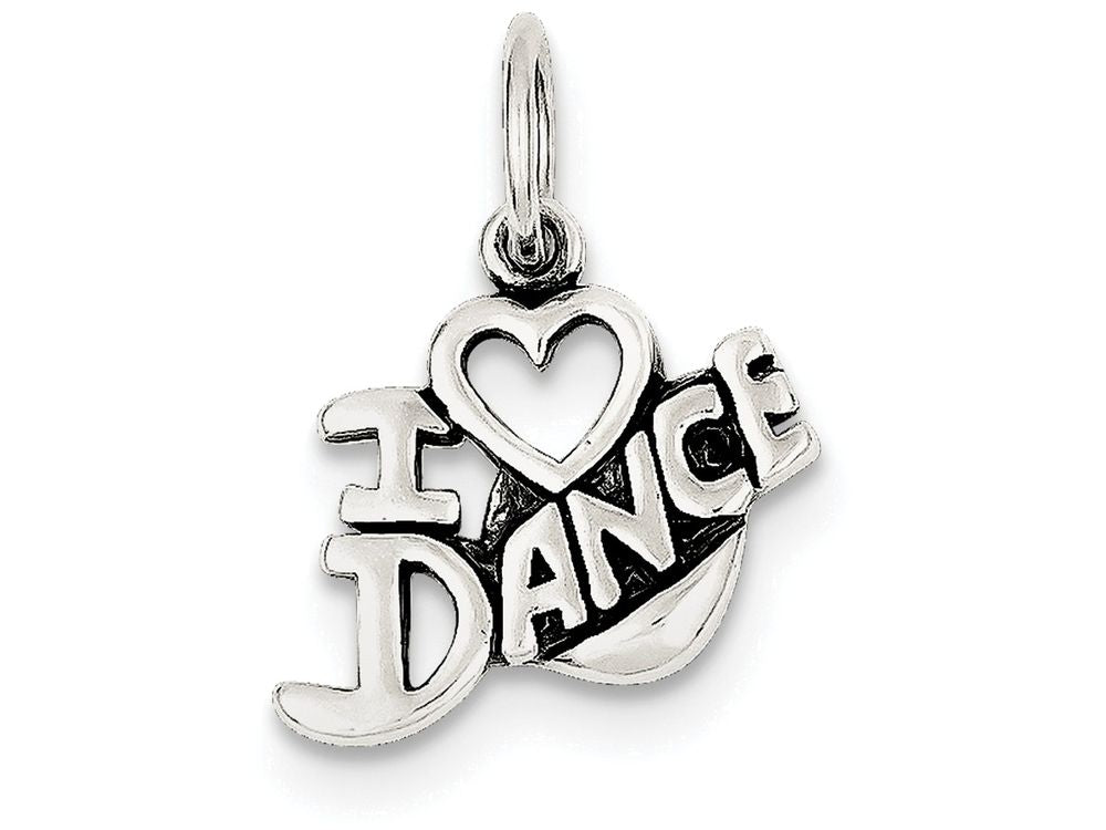 FJC Finejewelers Sterling Silver Antiqued I Love Dance Charm