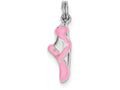FJC Finejewelers Sterling Silver Pink Enamel Ballet Slipper Charm