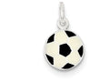 FJC Finejewelers Sterling Silver Enameled Soccer Ball Charm