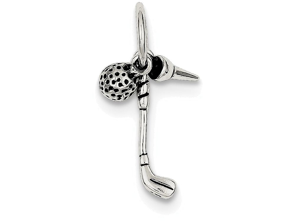 FJC Finejewelers Sterling Silver Antiqued Golfer's Charm