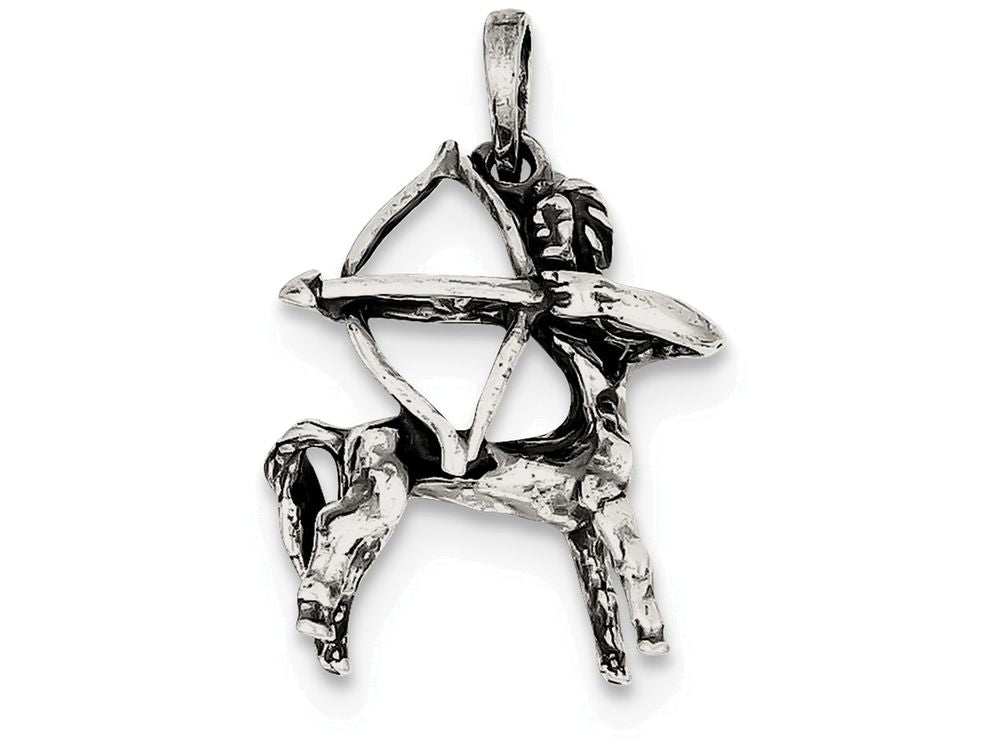 FJC Finejewelers Sterling Silver Antiqued Sagittarius Pendant Necklace - Chain Included