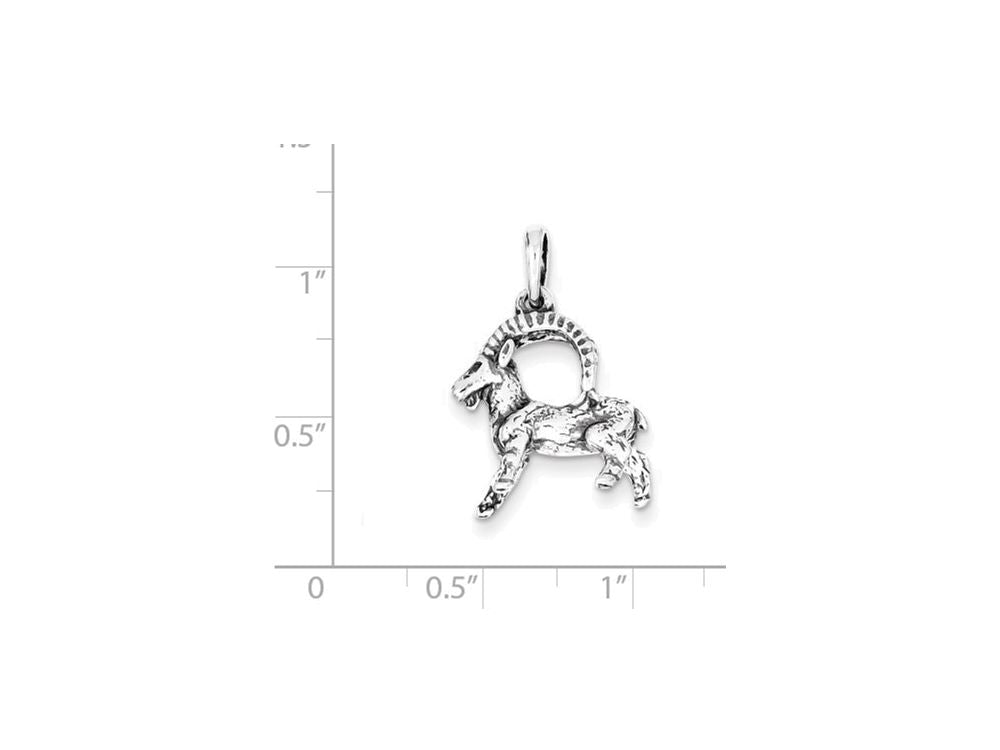 FJC Finejewelers Sterling Silver Antiqued Capricorn Pendant Necklace - Chain Included