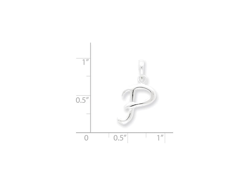 FJC Finejewelers Sterling Silver Initial P Pendant Necklace - Chain Included