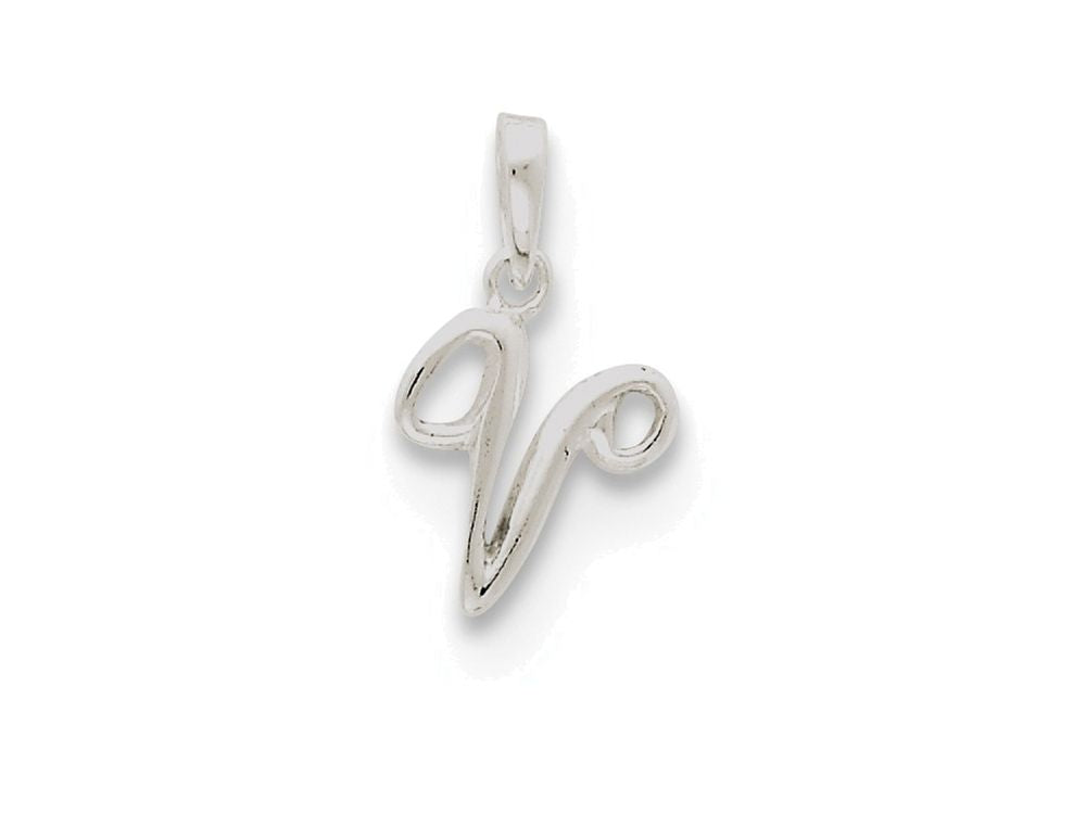 FJC Finejewelers Sterling Silver Initial V Pendant Necklace - Chain Included