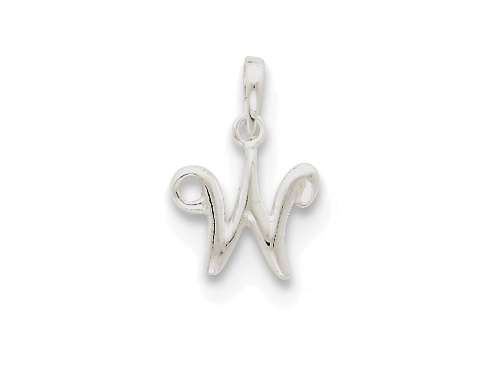 FJC Finejewelers Sterling Silver Initial W Pendant Necklace - Chain Included