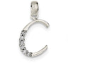 FJC Finejewelers Sterling Silver Cubic Zirconia Initial C Pendant Necklace - Chain Included