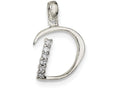 FJC Finejewelers Sterling Silver Cubic Zirconia Initial D Pendant Necklace - Chain Included