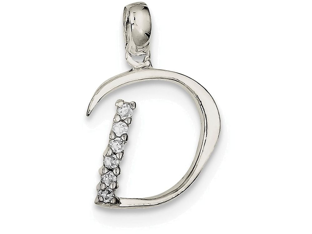 FJC Finejewelers Sterling Silver Cubic Zirconia Initial D Pendant Necklace - Chain Included