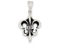 FJC Finejewelers Sterling Silver Antiqued Fleur De Lis Pendant Necklace - Chain Included