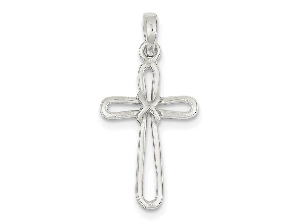 FJC Finejewelers Sterling Silver Polished Cross Pendant Necklace - Chain Included