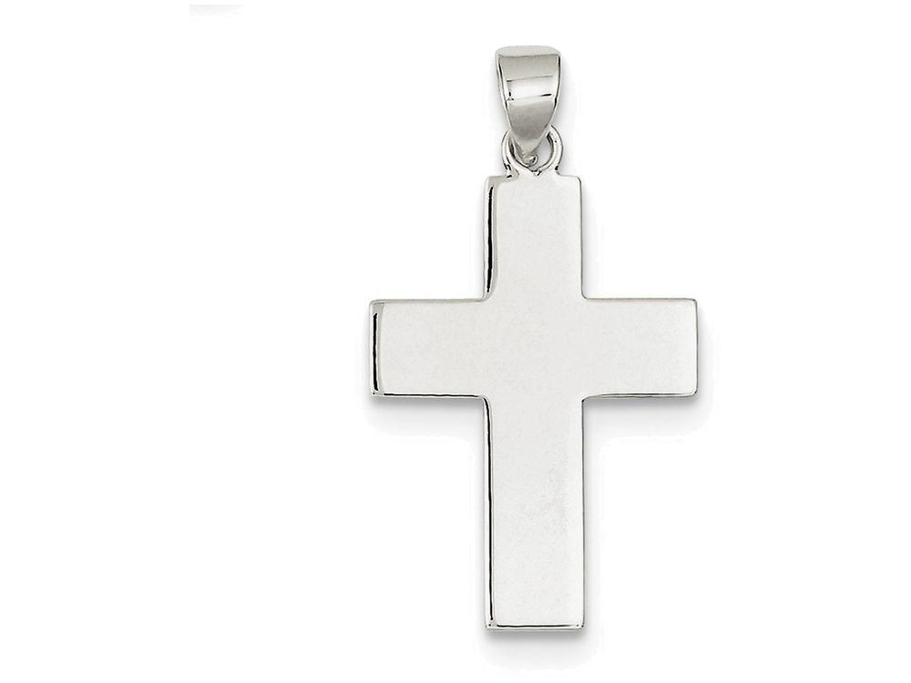 FJC Finejewelers Sterling Silver Polished The Lords Prayer Cross Pendant Necklace - Chain Included