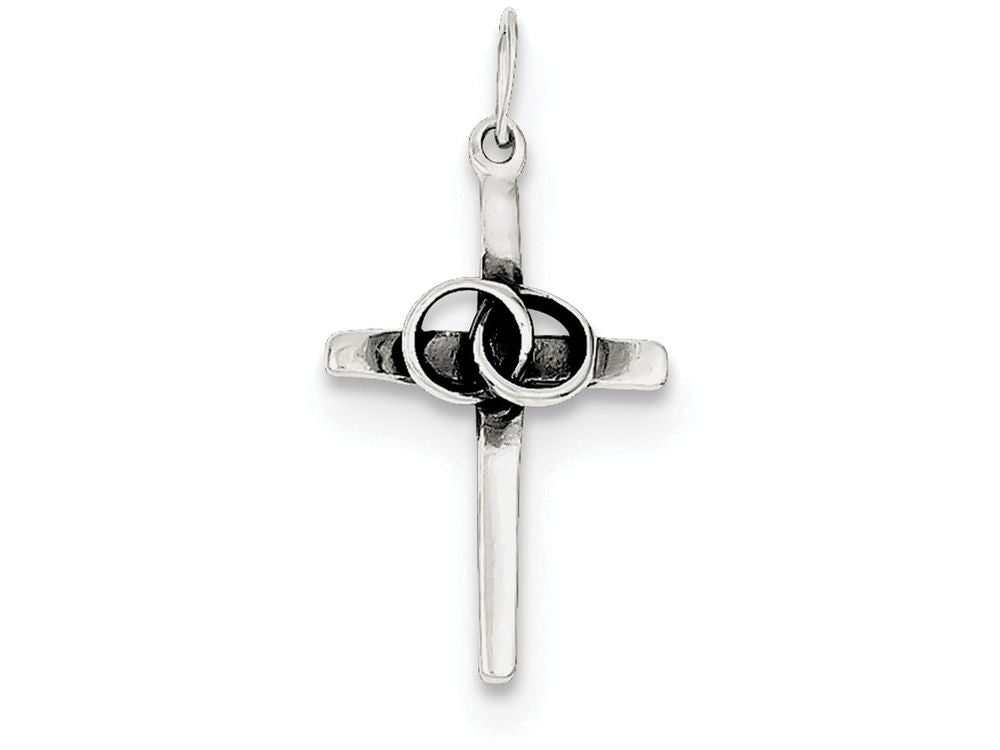 FJC Finejewelers Sterling Silver Antiqued Wedding Cross Charm