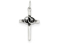 FJC Finejewelers Sterling Silver Antiqued Wedding Cross Charm