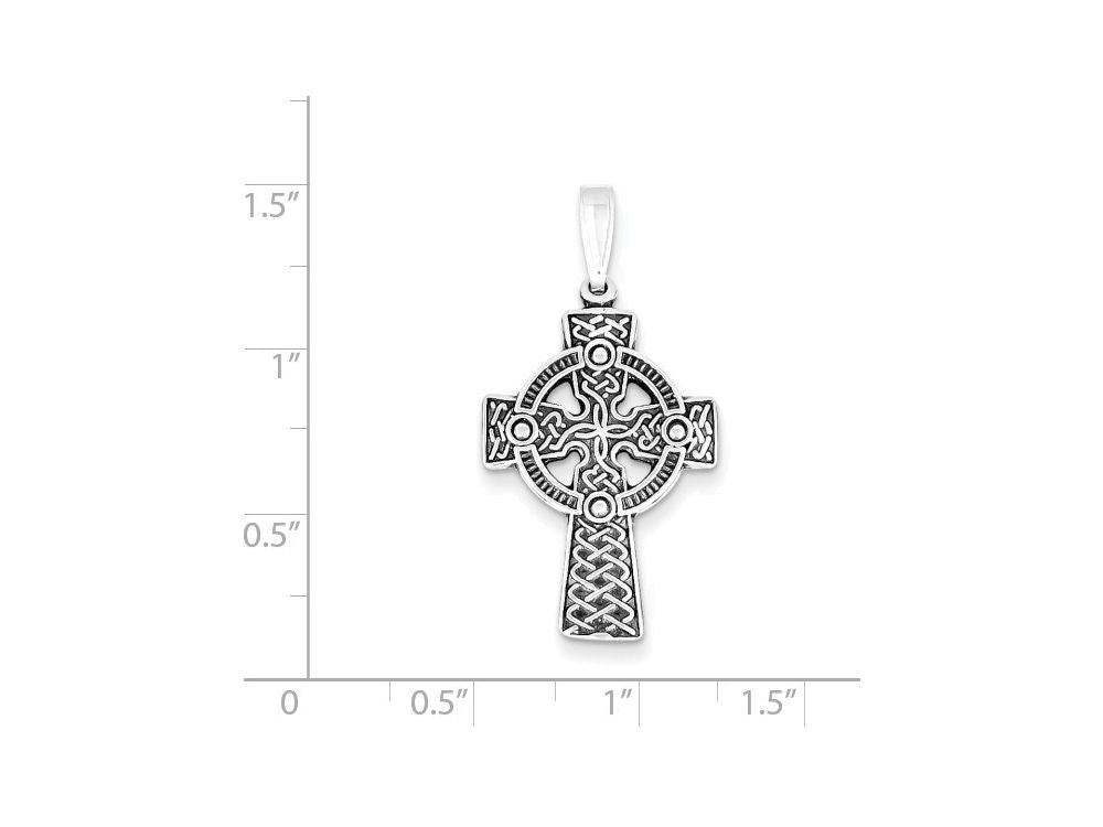 FJC Finejewelers Sterling Silver Antiqued Celtic Cross Pendant Necklace - Chain Included