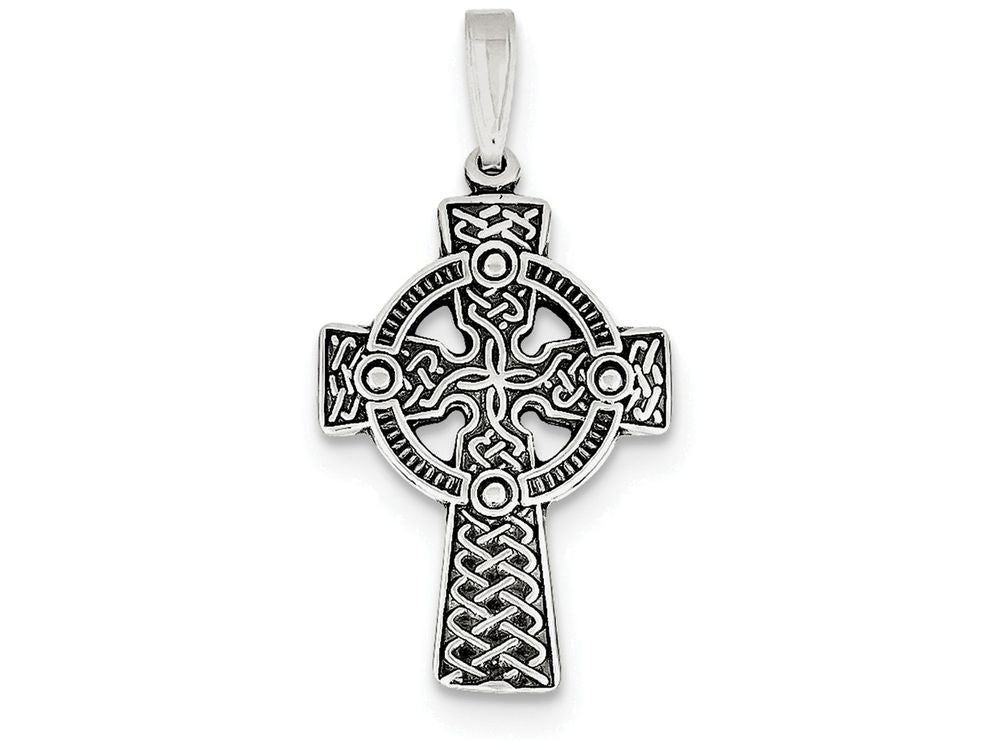 FJC Finejewelers Sterling Silver Antiqued Celtic Cross Pendant Necklace - Chain Included