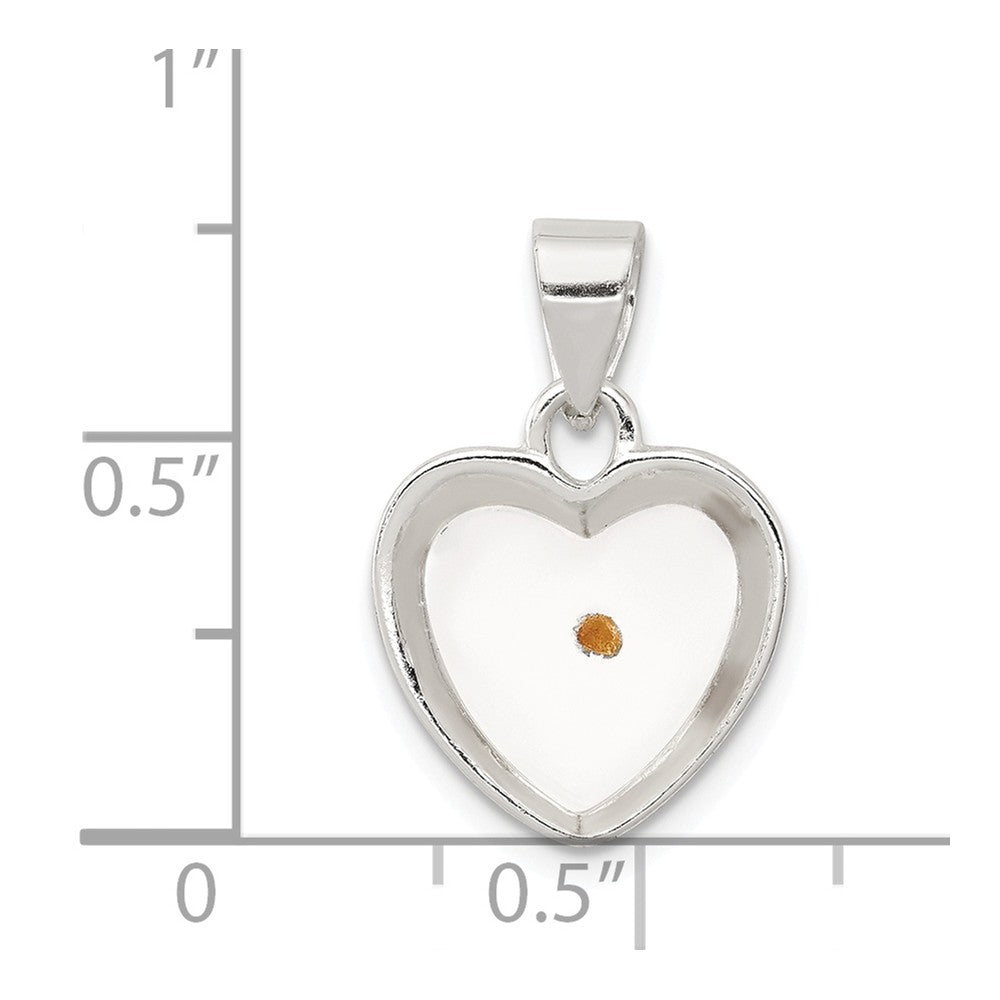 FJC Finejewelers Sterling Silver Enameled With Mustard Seed Heart Pendant Necklace - Chain Included