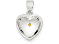 FJC Finejewelers Sterling Silver Enameled With Mustard Seed Heart Pendant Necklace - Chain Included