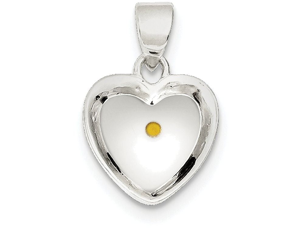 FJC Finejewelers Sterling Silver Enameled With Mustard Seed Heart Pendant Necklace - Chain Included