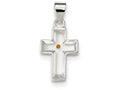 FJC Finejewelers Sterling Silver Enameled With Mustard Seed Cross Pendant Necklace - Chain Included