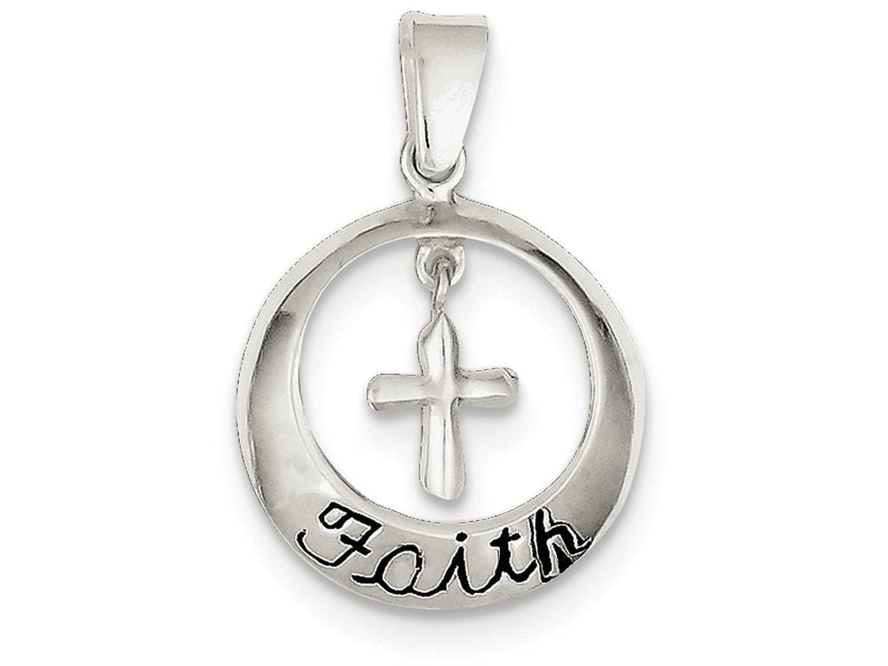FJC Finejewelers Sterling Silver Faith W/cross Pendant Necklace - Chain Included