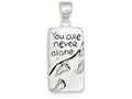 FJC Finejewelers Sterling Silver You Are Never Alone Antiqued Footprint Pendant Necklace - Chain Included