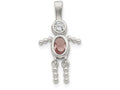 FJC Finejewelers Sterling Silver Cubic Zirconia and June Glass Boy Pendant Necklace - Chain Included
