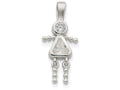FJC Finejewelers Sterling Silver Cubic Zirconia and April Glass Girl Pendant Necklace - Chain Included