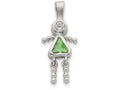FJC Finejewelers Sterling Silver Cubic Zirconia and August Glass Girl Pendant Necklace - Chain Included