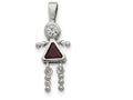 FJC Finejewelers Sterling Silver Cubic Zirconia and January Glass Girl Pendant Necklace - Chain Included