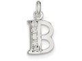 FJC Finejewelers Sterling Silver White Cubic Zirconia Initial B Pendant Necklace - Chain Included