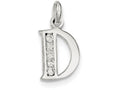 FJC Finejewelers Sterling Silver White Cubic Zirconia Initial D Pendant Necklace - Chain Included