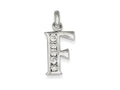 FJC Finejewelers Sterling Silver White Cubic Zirconia Initial F Pendant Necklace - Chain Included