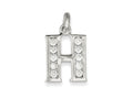 FJC Finejewelers Sterling Silver White Cubic Zirconia Initial H Pendant Necklace - Chain Included
