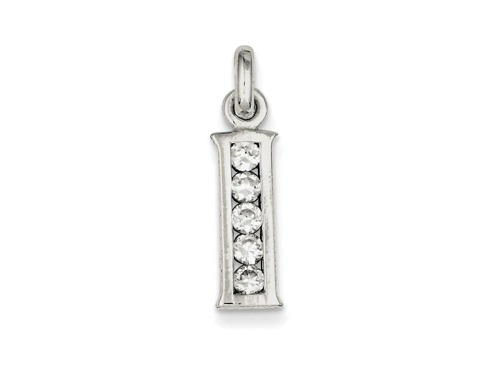 FJC Finejewelers Sterling Silver White Cubic Zirconia Initial I Pendant Necklace - Chain Included