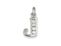 FJC Finejewelers Sterling Silver White Cubic Zirconia Initial J Pendant Necklace - Chain Included