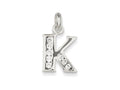FJC Finejewelers Sterling Silver White Cubic Zirconia Initial K Pendant Necklace - Chain Included