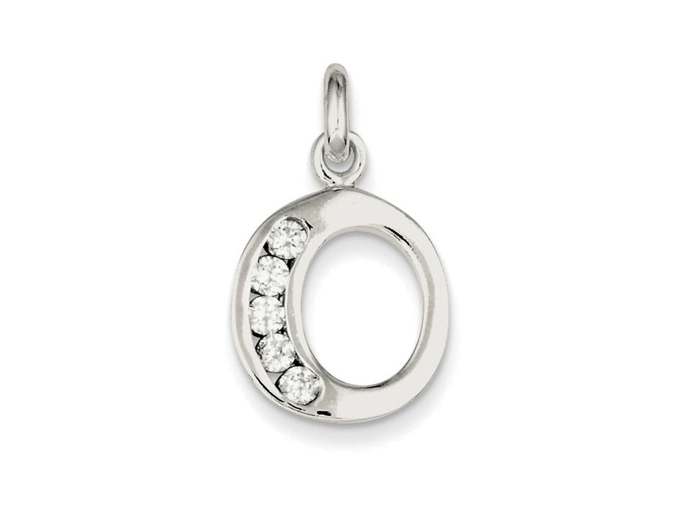 FJC Finejewelers Sterling Silver White Cubic Zirconia Initial O Pendant Necklace - Chain Included