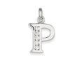 FJC Finejewelers Sterling Silver White Cubic Zirconia Initial P Pendant Necklace - Chain Included