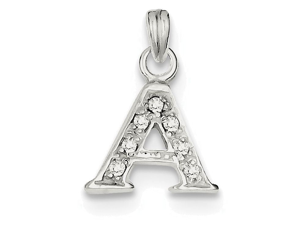 FJC Finejewelers Sterling Silver Cubic Zirconia Initial A Pendant Necklace - Chain Included