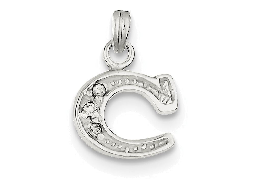 FJC Finejewelers Sterling Silver Cubic Zirconia Initial C Pendant Necklace - Chain Included