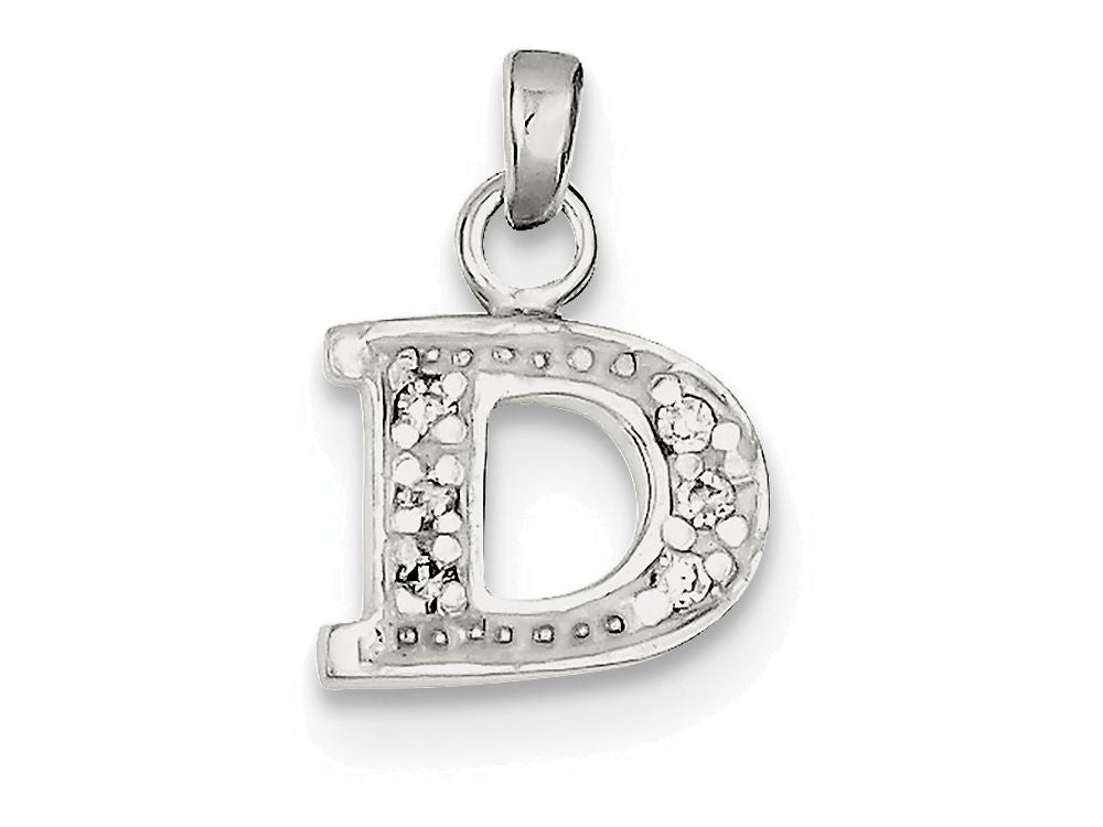 FJC Finejewelers Sterling Silver Cubic Zirconia Initial D Pendant Necklace - Chain Included