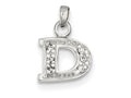 FJC Finejewelers Sterling Silver Cubic Zirconia Initial D Pendant Necklace - Chain Included