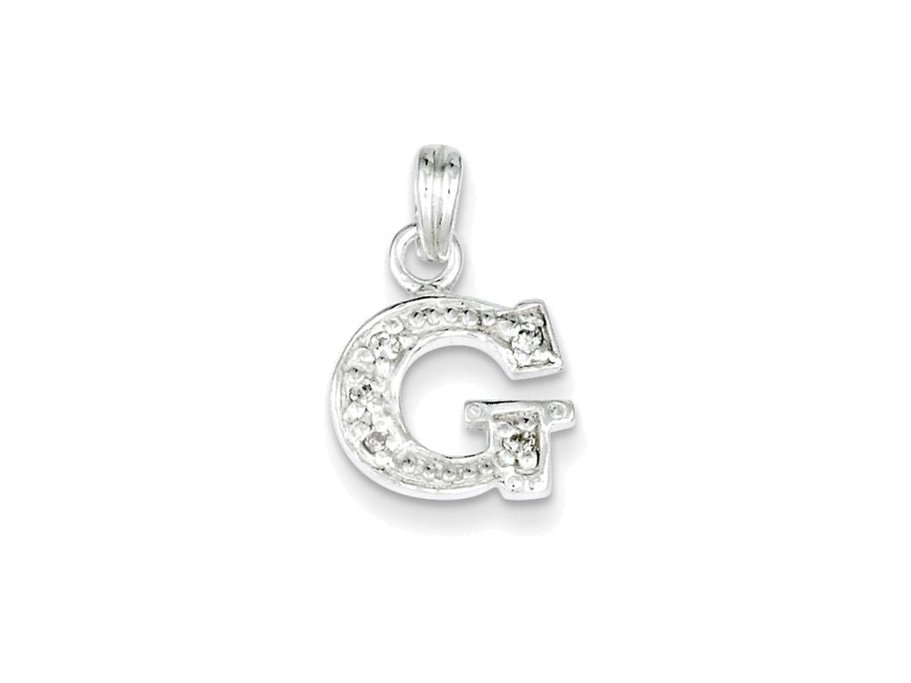 FJC Finejewelers Sterling Silver Cubic Zirconia Initial G Pendant Necklace - Chain Included