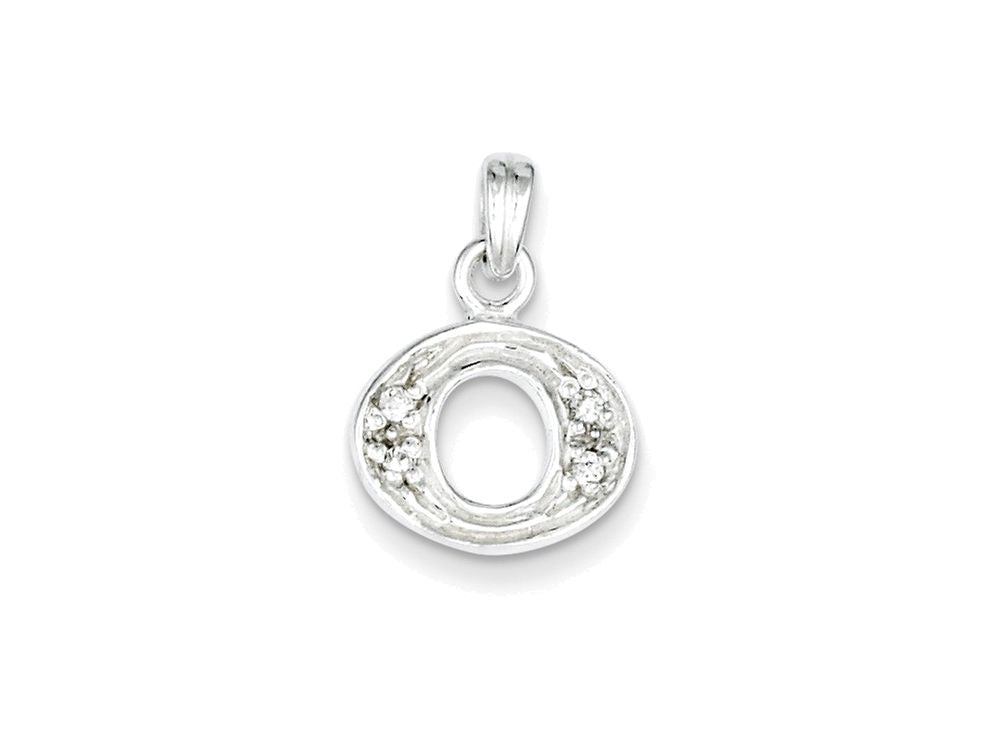 FJC Finejewelers Sterling Silver Cubic Zirconia Initial O Pendant Necklace - Chain Included