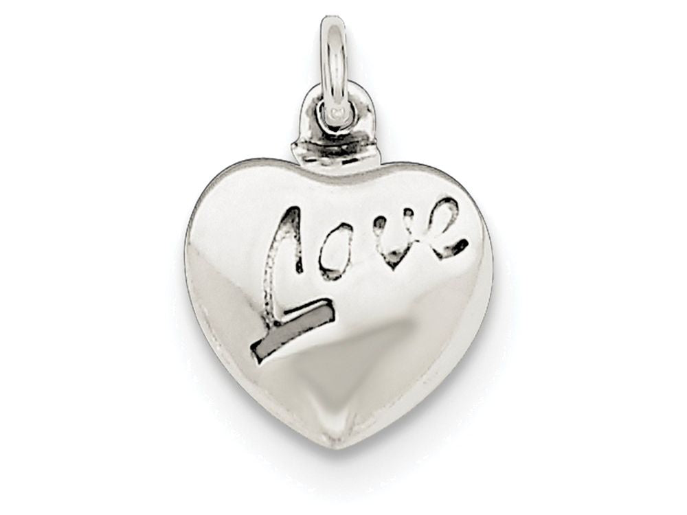 FJC Finejewelers Sterling Silver Love Puffed Heart Charm