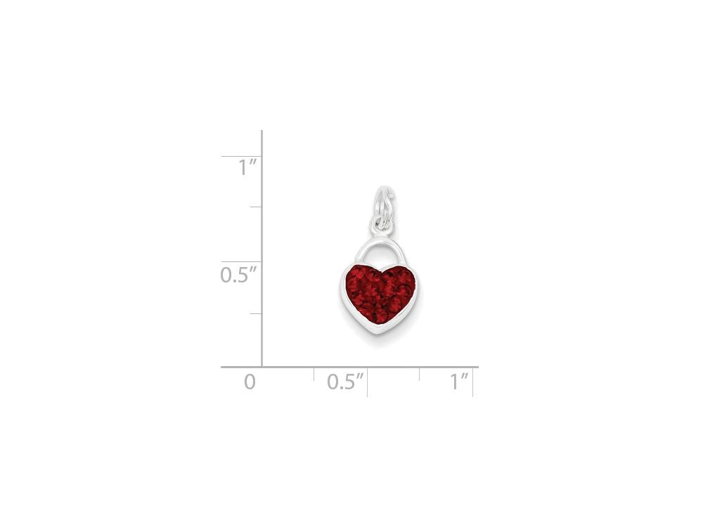FJC Finejewelers Sterling Silver Stellux Crystal Polished Heart Pendant Necklace - Chain Included