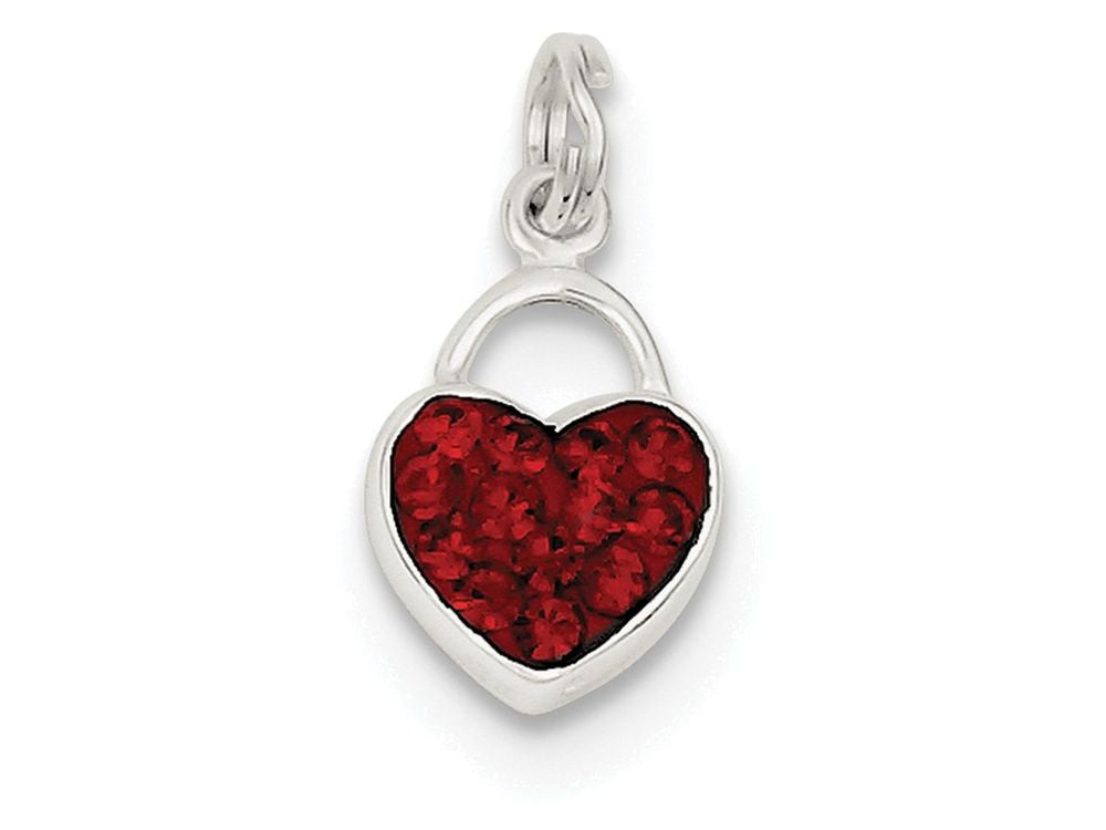 FJC Finejewelers Sterling Silver Stellux Crystal Polished Heart Pendant Necklace - Chain Included