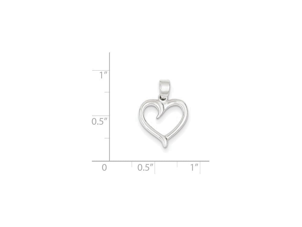 FJC Finejewelers Sterling Silver Polished Heart Pendant Necklace - Chain Included
