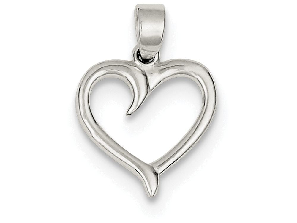FJC Finejewelers Sterling Silver Polished Heart Pendant Necklace - Chain Included